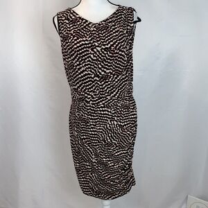 Jones New York Dress Size 14 Sleeveless Knee Length Career Black Red